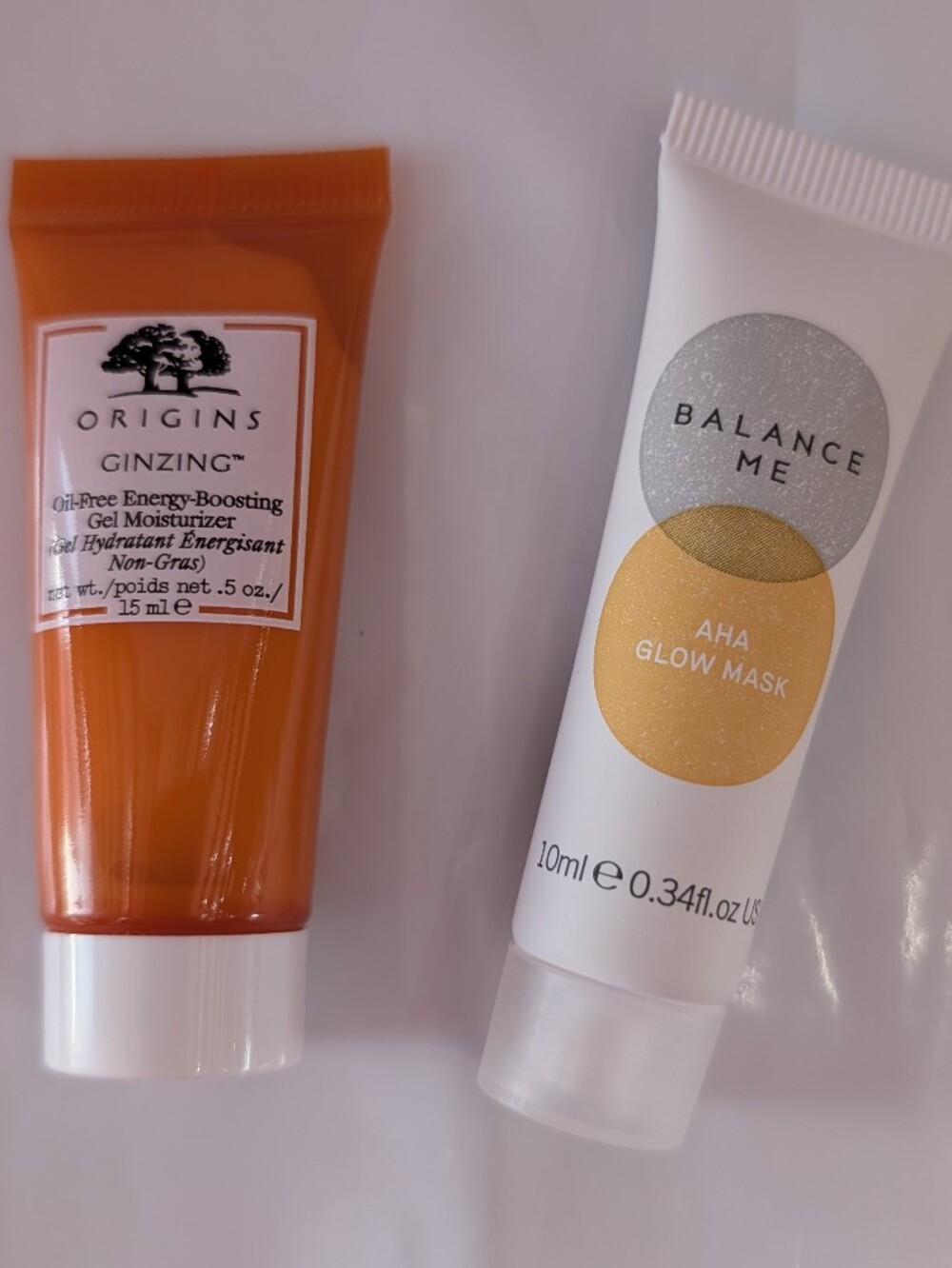Origins GinZing Gel Moisturizer And AHA Glow Mask Bundle. Travel Size